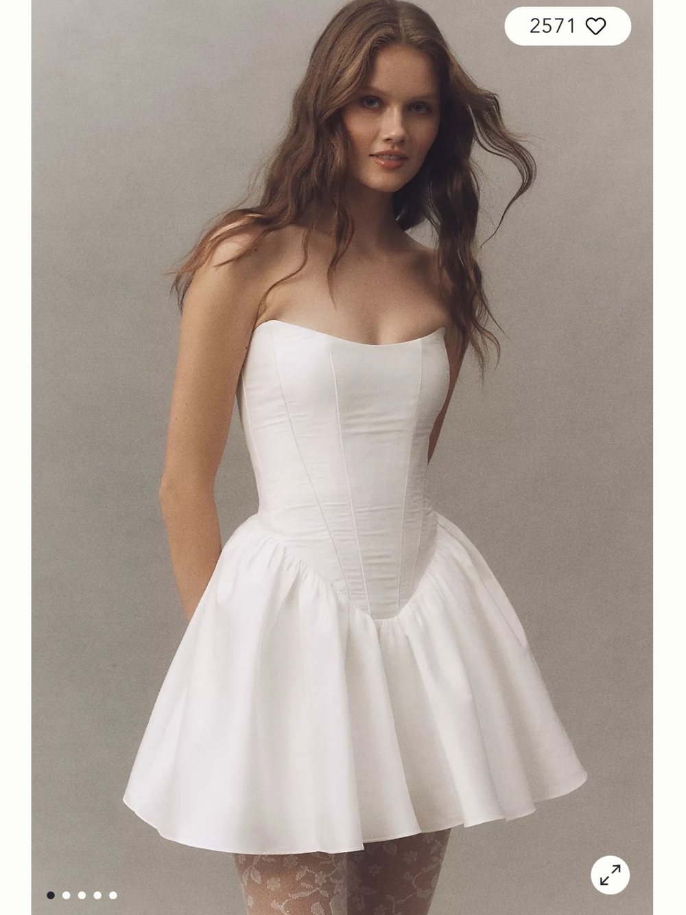 Anthropologie White Strapless Corset Mini Dress BHDN - Dry Cleaned XS